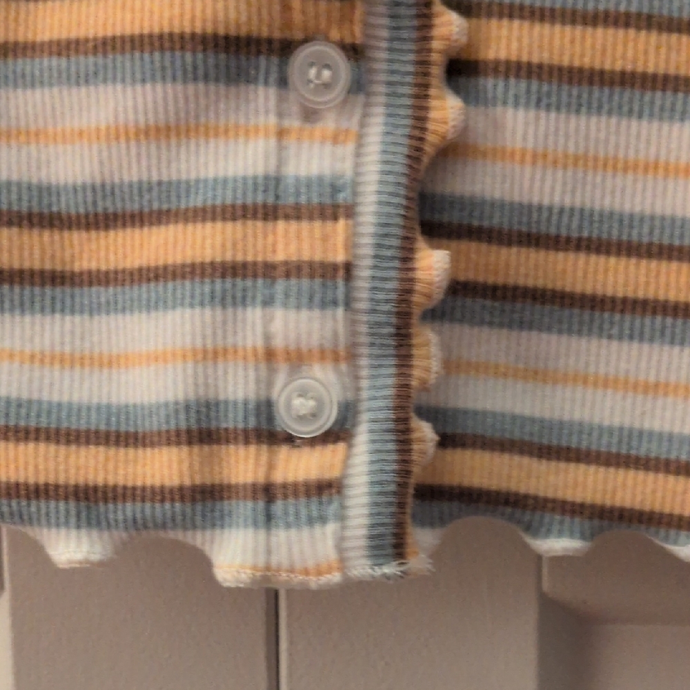 Sugar Moon Striped Button-Up Ribbed Top - Picture 4 of 6